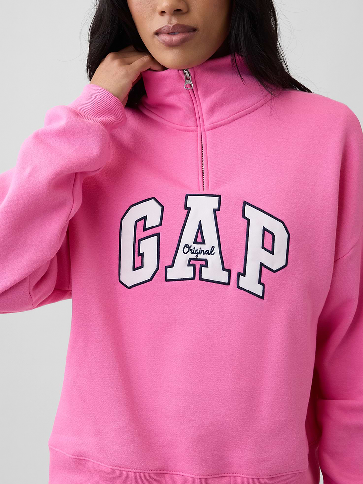 Image 4 of 5, Relaxed Gap Logo Half-Zip Mockneck Sweatshirt