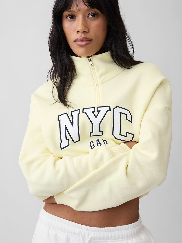 Image 4 of 5, Relaxed Gap NYC Quarter-Zip Sweatshirt
