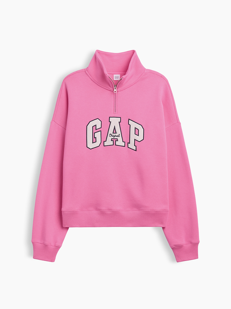 Image 5 of 5, Relaxed Gap Logo Half-Zip Mockneck Sweatshirt