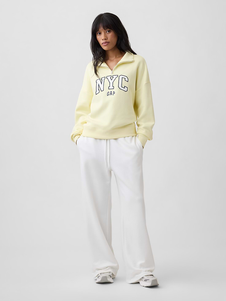 Image 3 of 5, Relaxed Gap NYC Quarter-Zip Sweatshirt