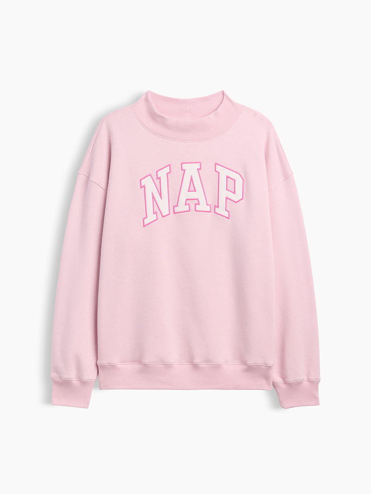 Image 5 of 5, Relaxed Mockneck Graphic Sweatshirt