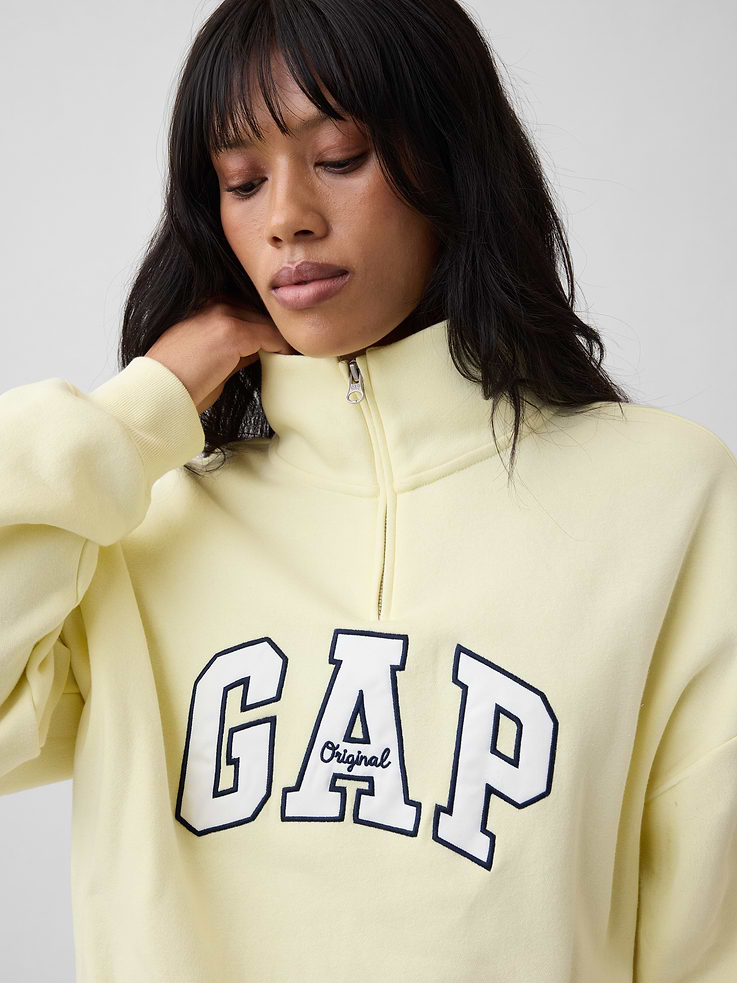 Image 4 of 5, Relaxed Gap Logo Half-Zip Mockneck Sweatshirt
