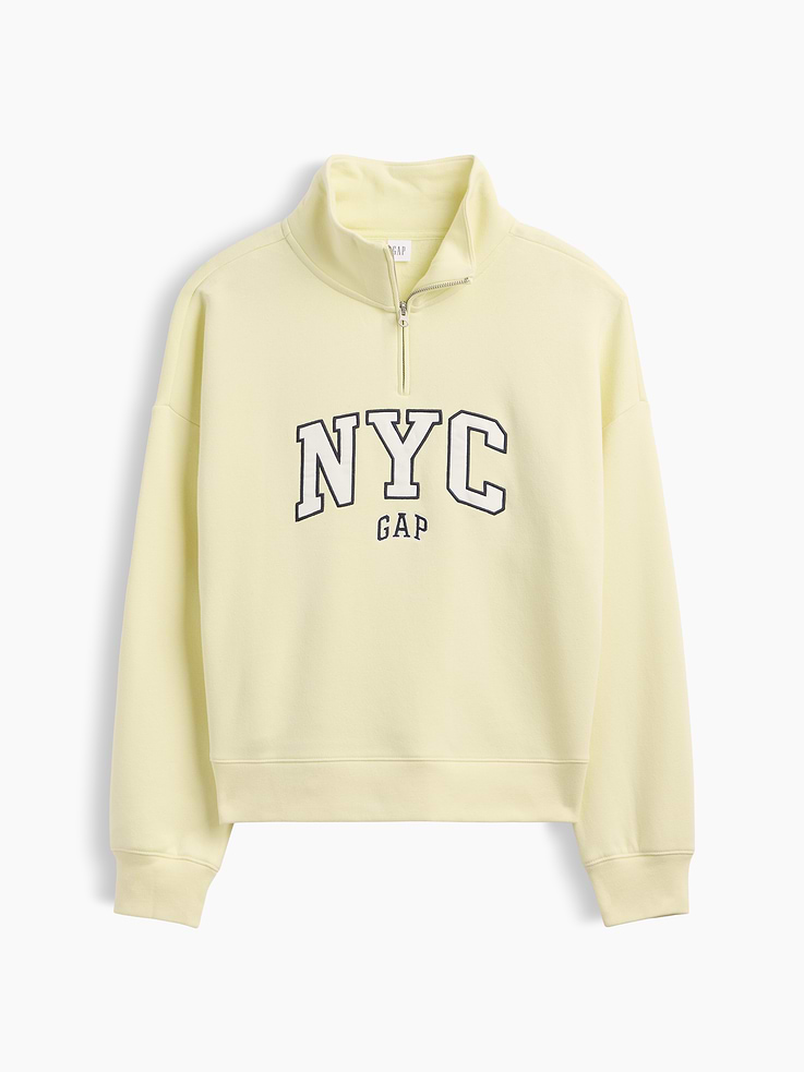 Image 5 of 5, Relaxed Gap NYC Quarter-Zip Sweatshirt