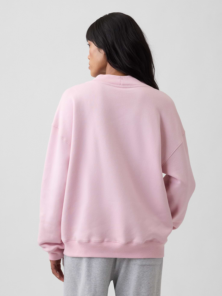Image 2 of 5, Relaxed Mockneck Graphic Sweatshirt