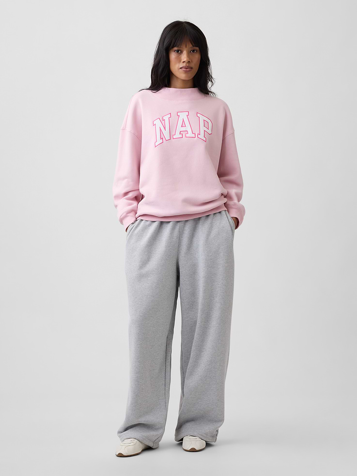 Image 3 of 5, Relaxed Mockneck Graphic Sweatshirt