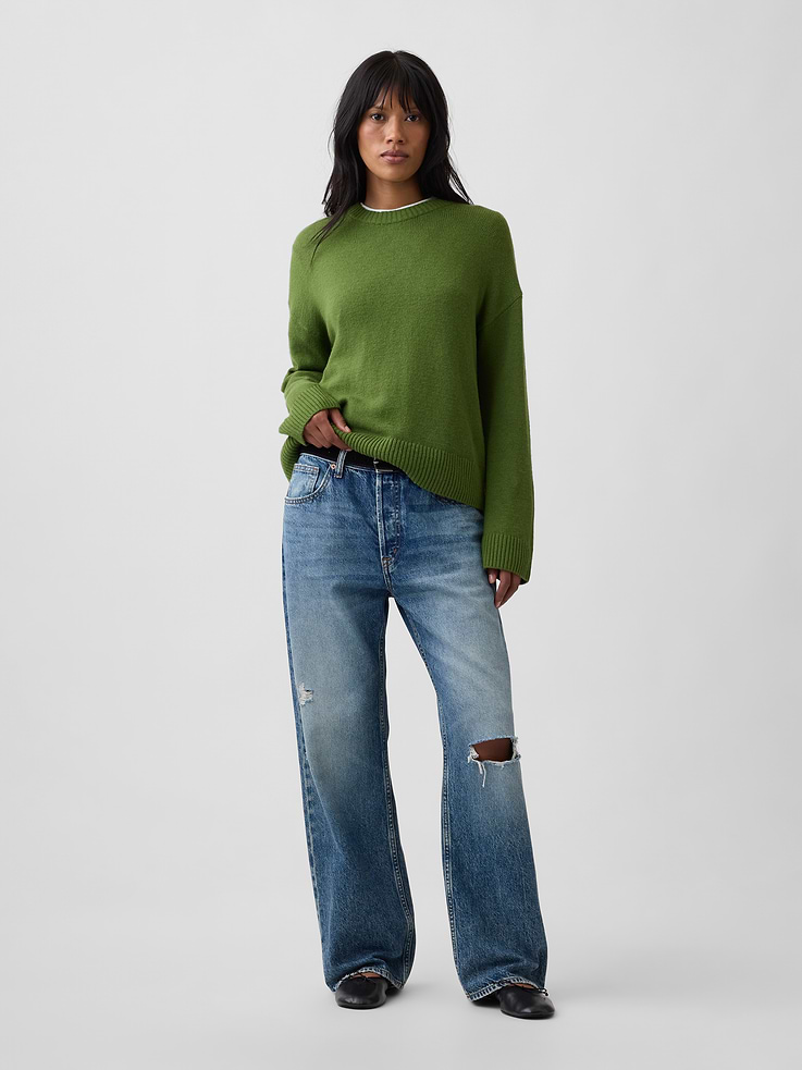 Image 3 of 5, Cashsoft Relaxed Crewneck Sweater