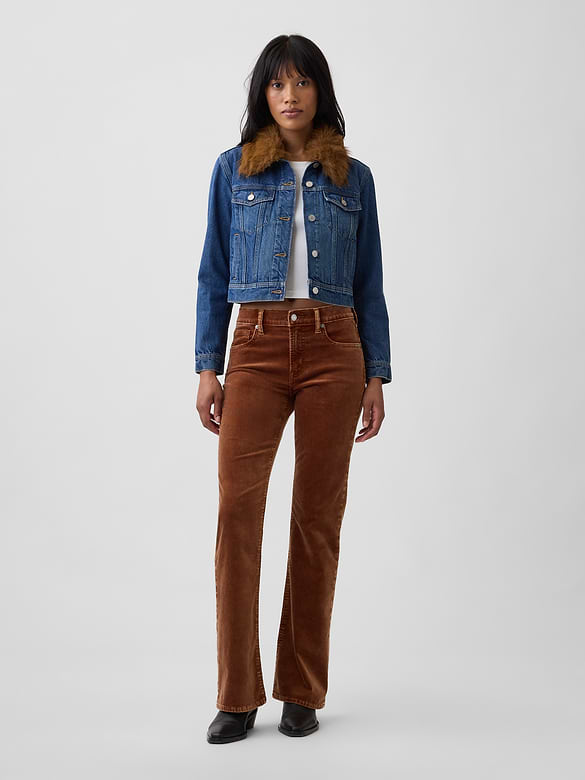 Mid Rise Boot Velvet Pants