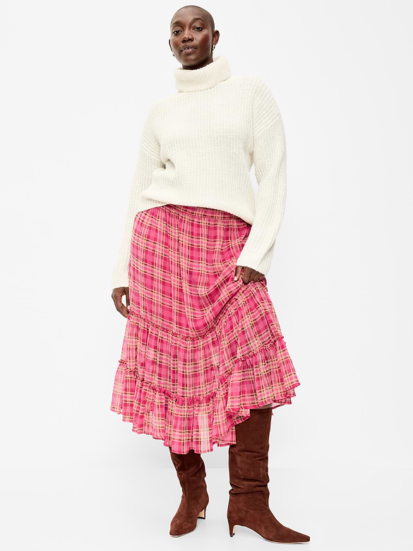 Tiered Chiffon Maxi Skirt
