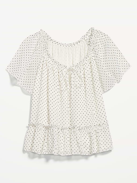 Chiffon Flutter-Sleeve Top