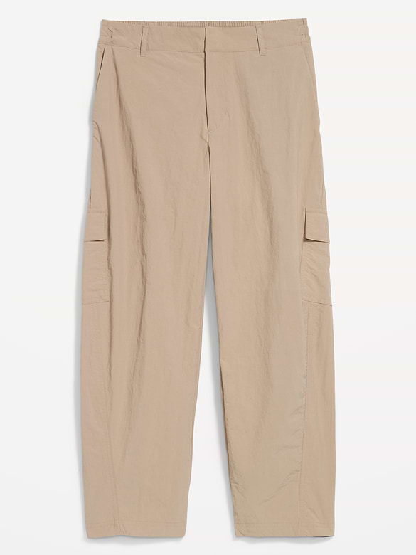 Mid-Rise Barrel-Leg Cargo Pants