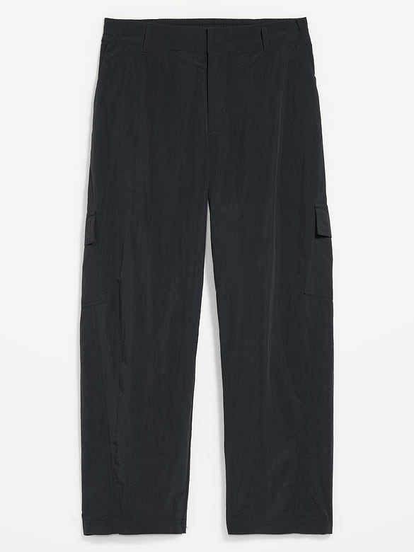 Mid-Rise Barrel-Leg Cargo Pants