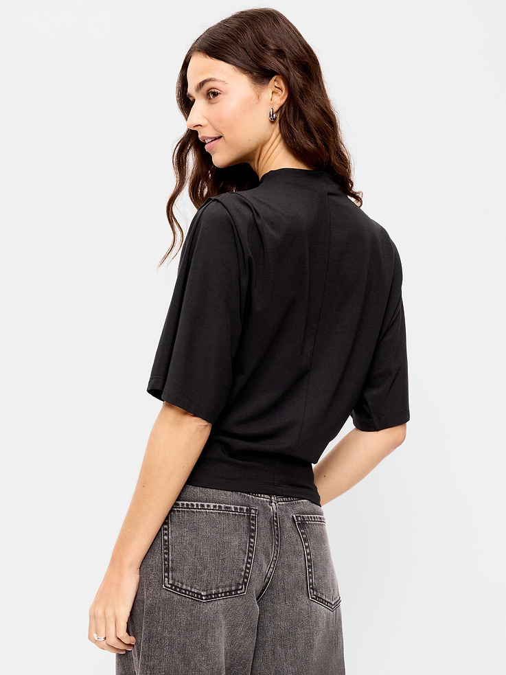 Image 2 of 7, Short-Sleeve Drapey Party Top
