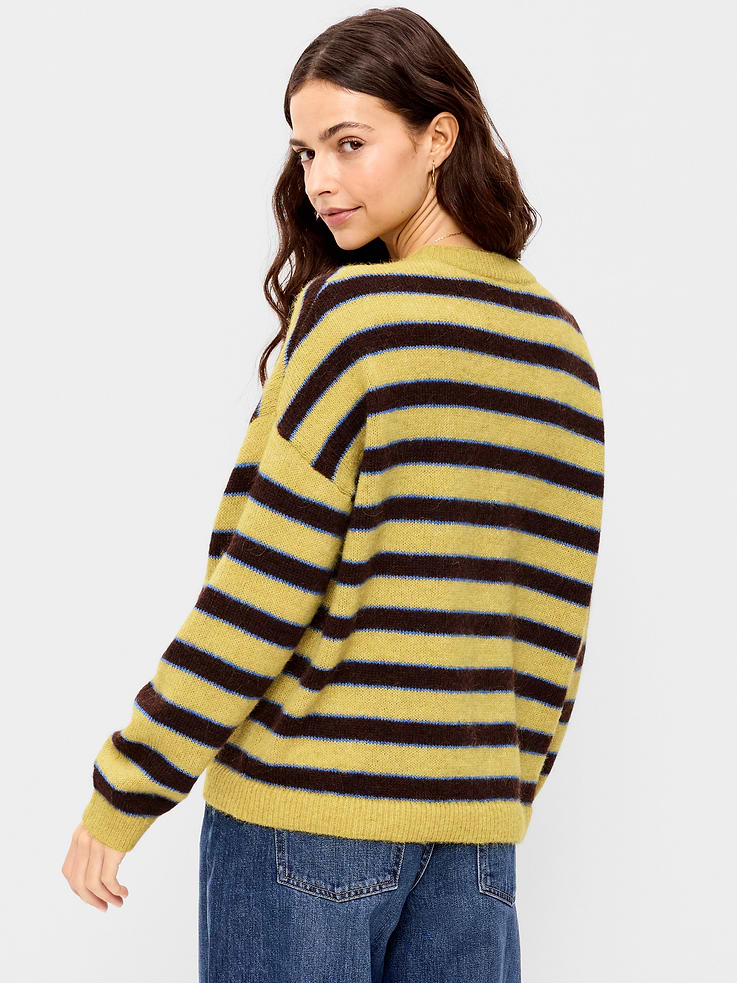 Image 2 of 5, Loose Cozy Wool-Blend Crew-Neck Sweater