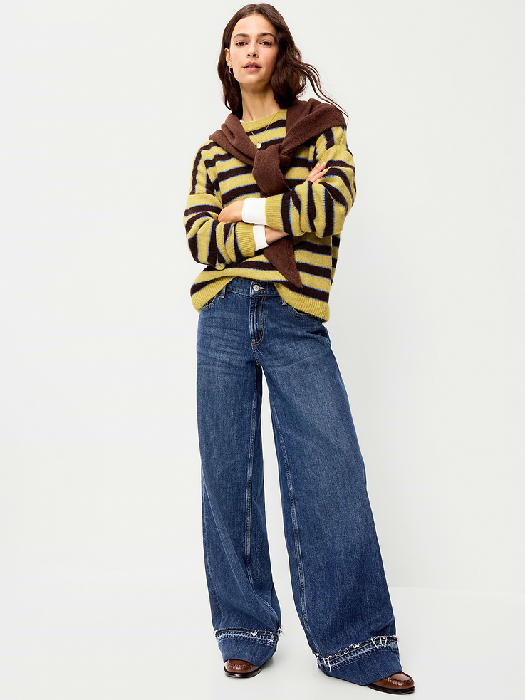 Image 1 of 5, crew neck, long drop-shoulder sleeves, rib-knit hem and cuffs, Product #1182267