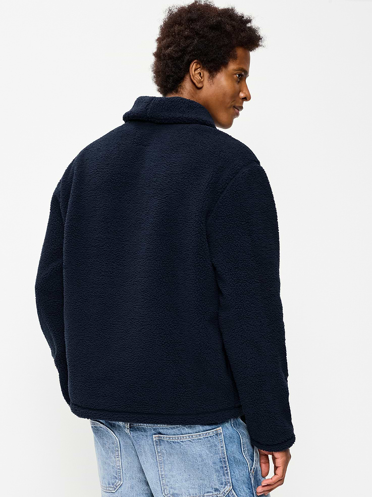 Image 2 of 5, Shawl-Collar Sherpa Pullover