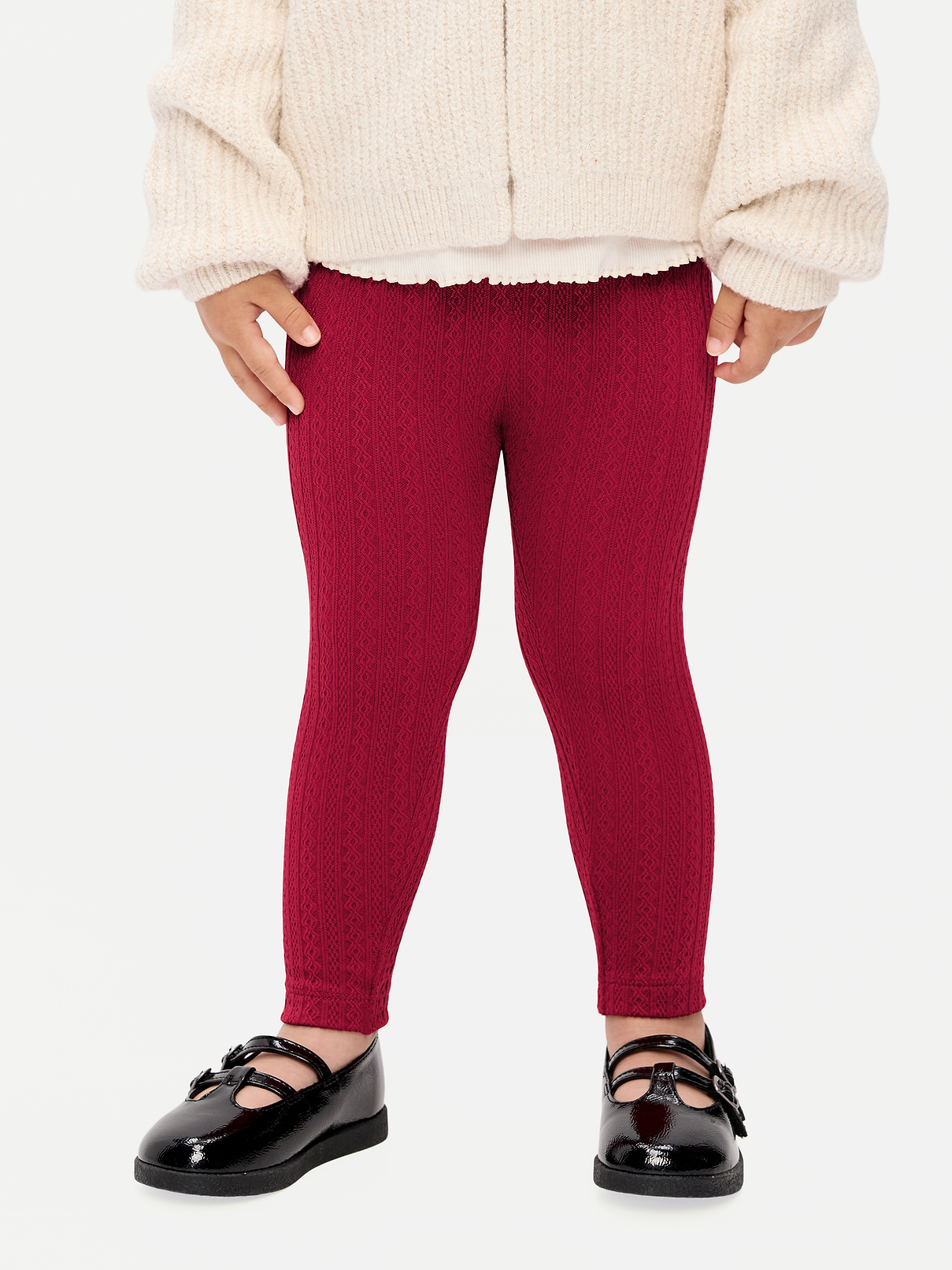 Image 2 of 3, Cable-Knit Leggings for Toddler Girls