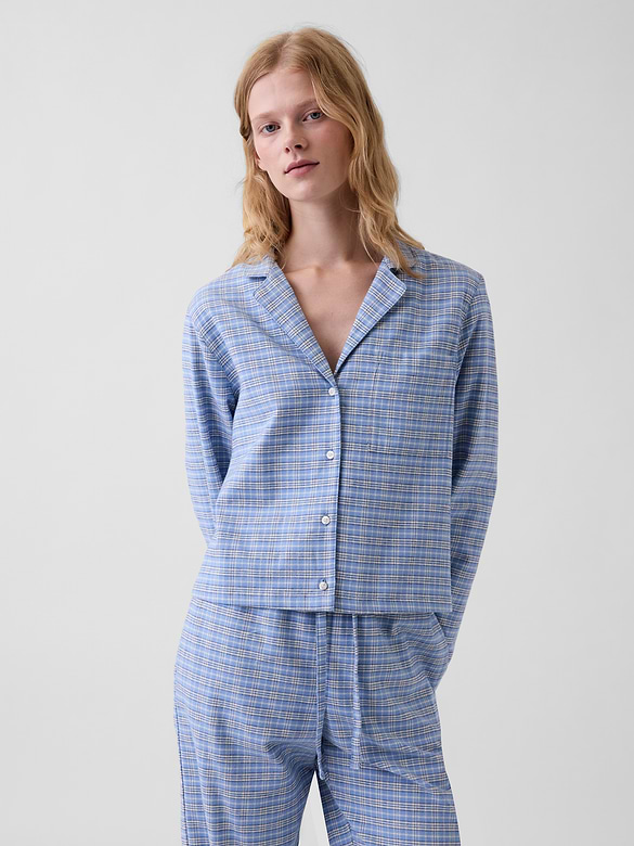 Flannel Crop PJ Shirt