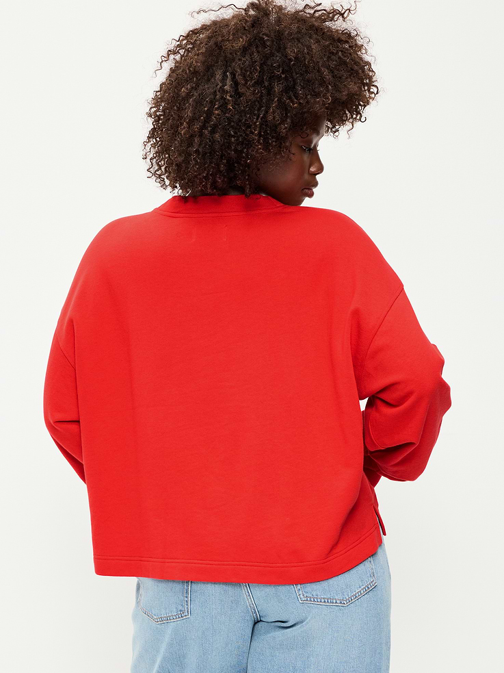 Image 3 of 7, Fleece Crew-Neck Embellished Top