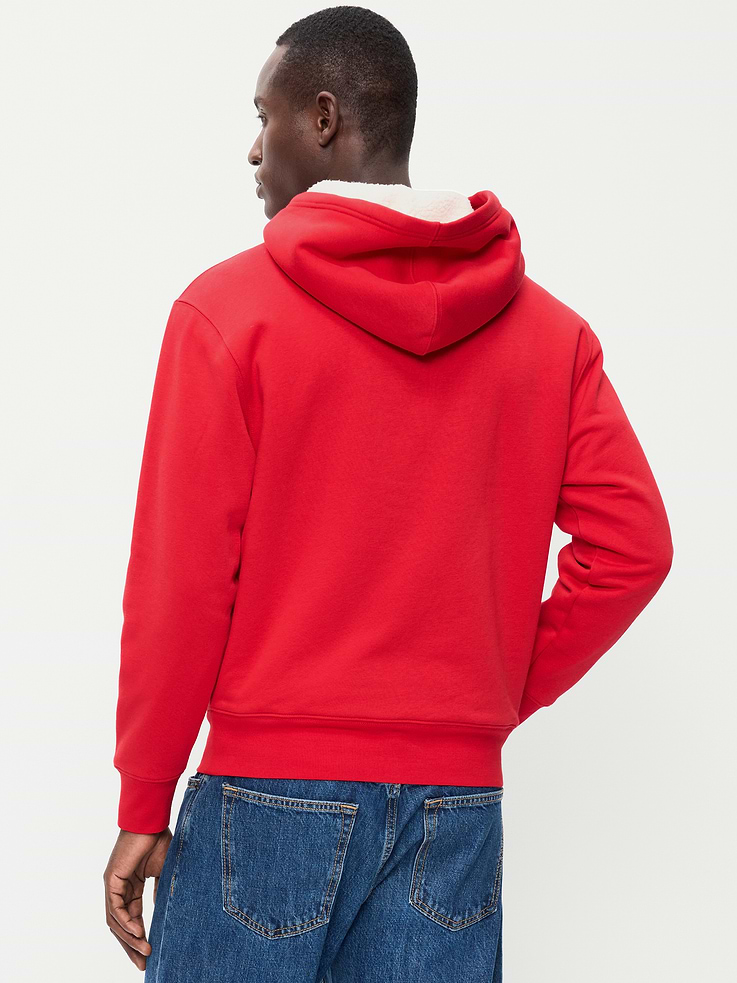 Image 2 of 4, Sherpa-Lined Logo Graphic Full-Zip Hoodie