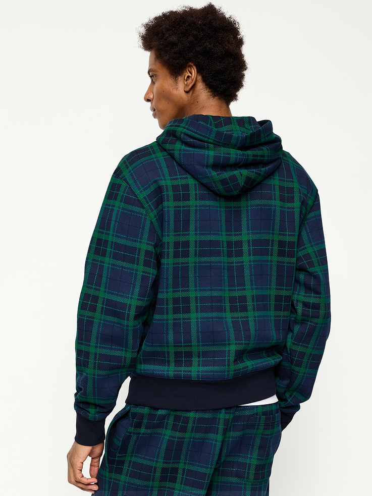 Image 2 of 4, Plaid Logo Graphic Pullover Hoodie