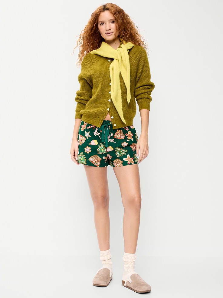 Image 2 de 5, Short boxeur de pyjama en flanelle pour femme