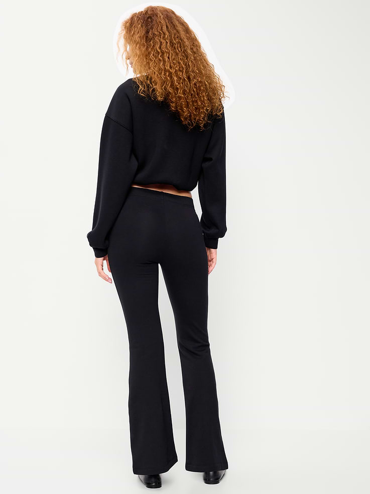Image 3 of 5, Fleece-Lined High-Waisted Flare Leggings