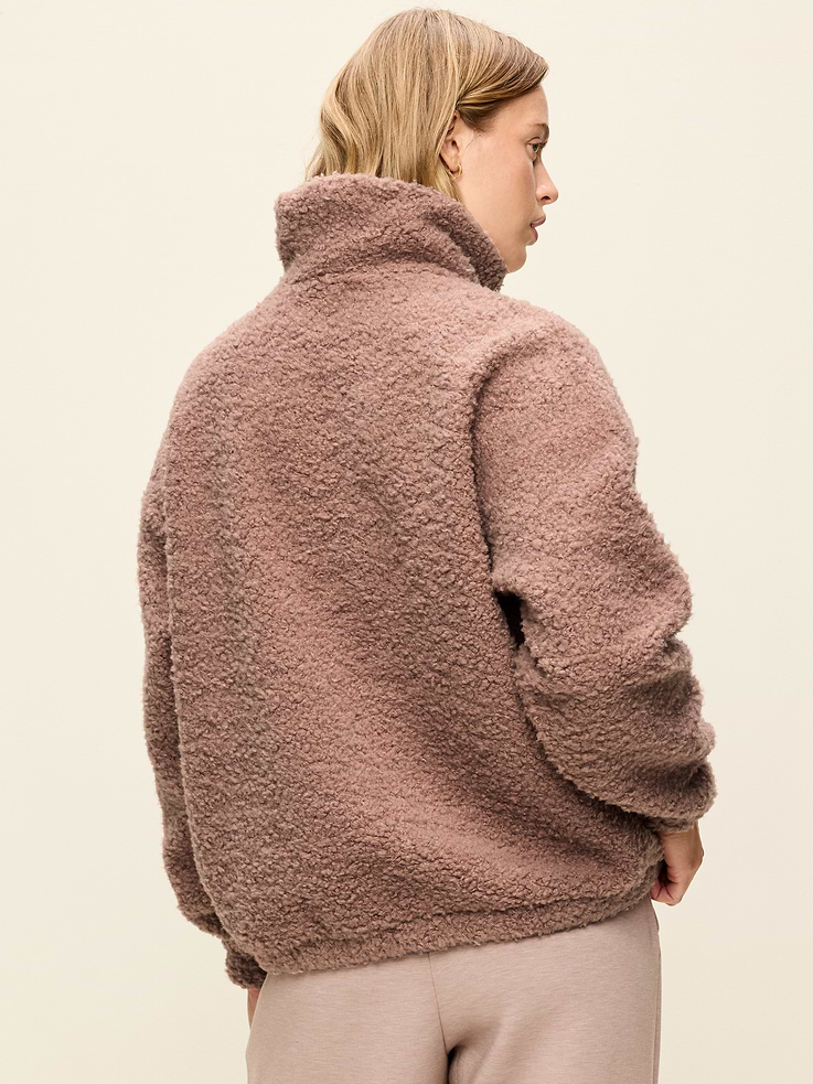 Image 2 of 7, Oversized Funnel-Neck Sherpa Pullover