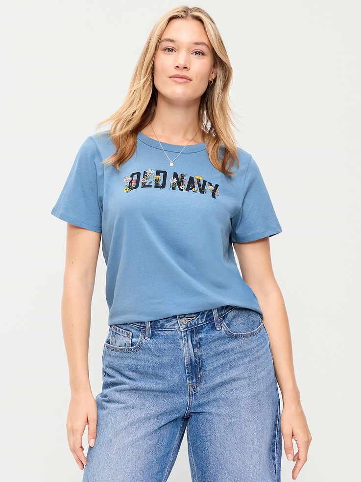 Image 6 of 7, EveryWear Crew-Neck Logo-Graphic T-Shirt