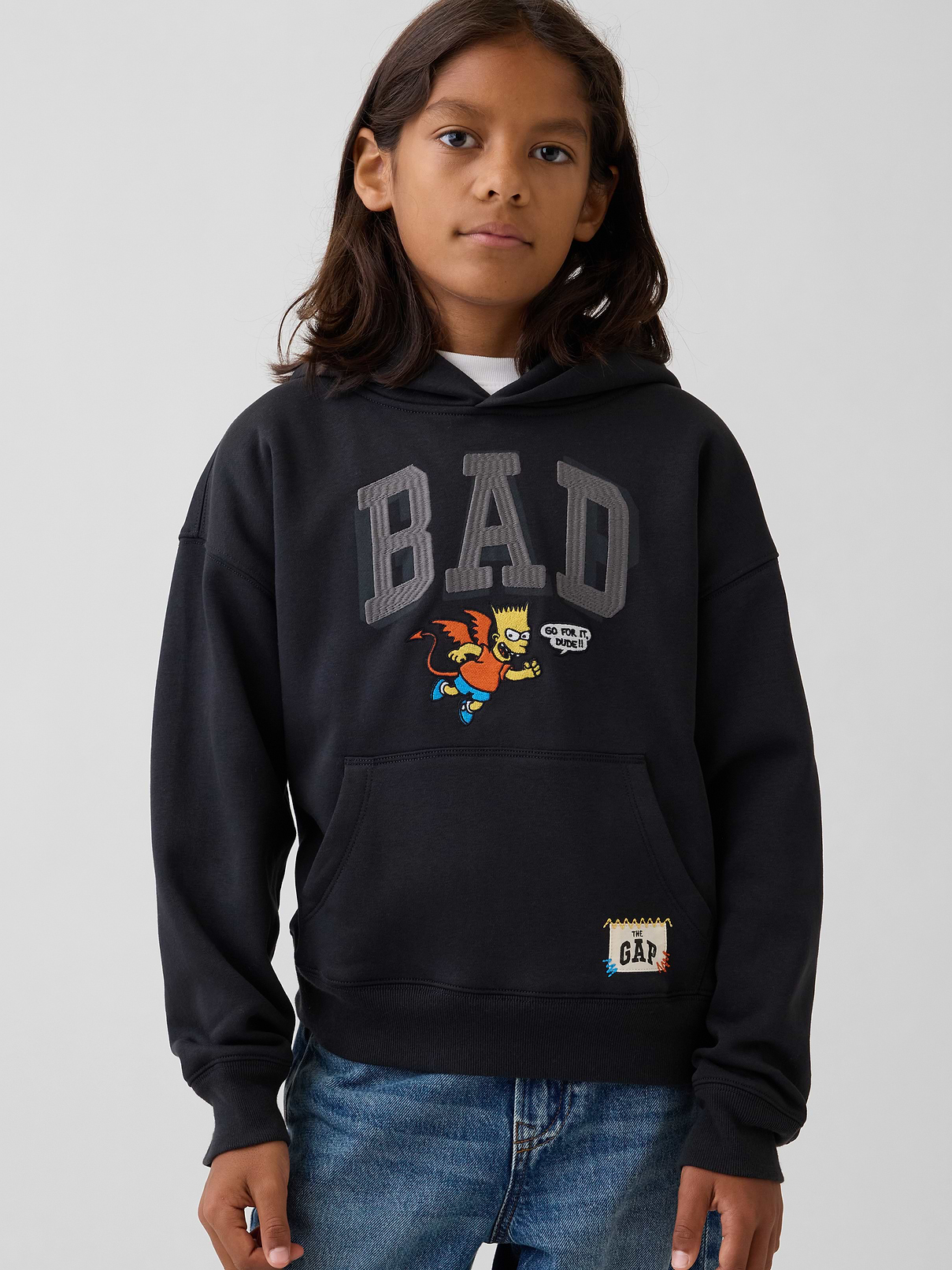 Kids The Simpsons VintageSoft BAD Logo Hoodie