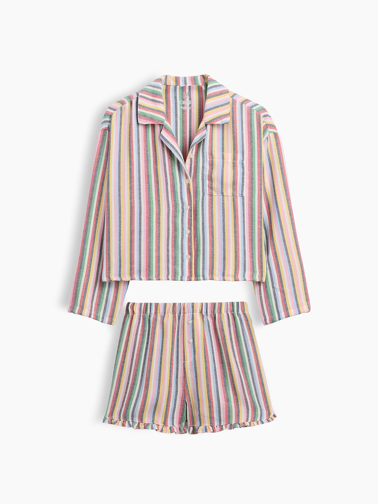 Image 3 of 4, Kids Recycled Flannel PJ Short Set