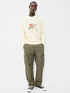 Image 3 of 4, Crew-Neck Waffle Graphic T-Shirt