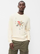 Image 1 of 4, crew neck, long sleeves, rib-knit trim, graphic at front, Product #1183600