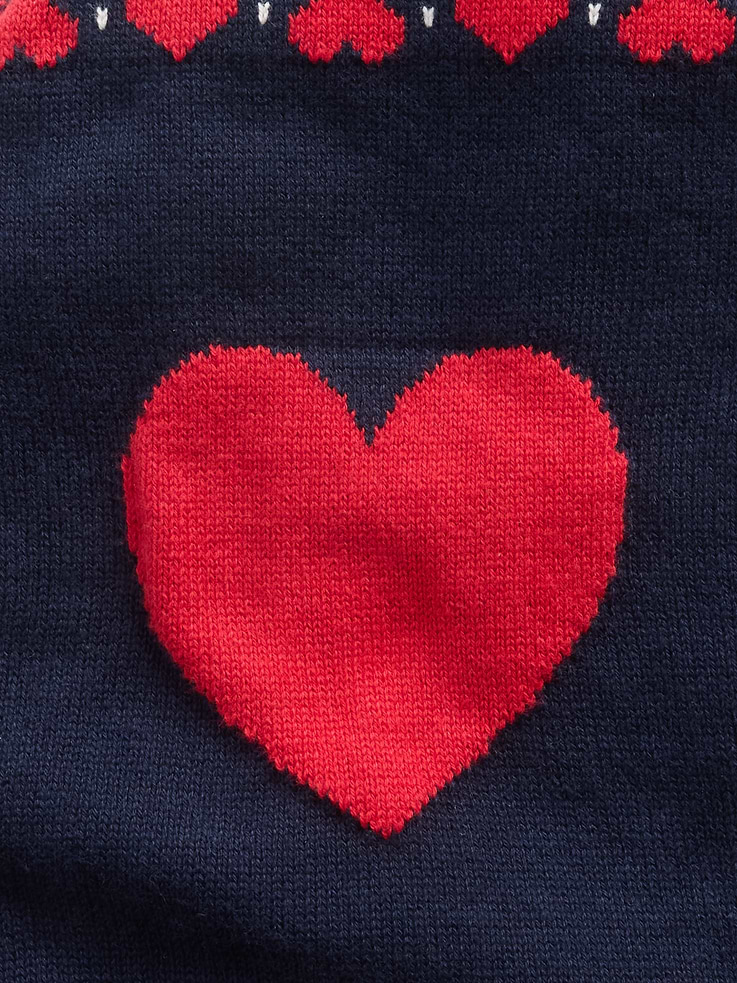 Image 2 of 2, Baby & Toddler Heart Fair Isle Hood