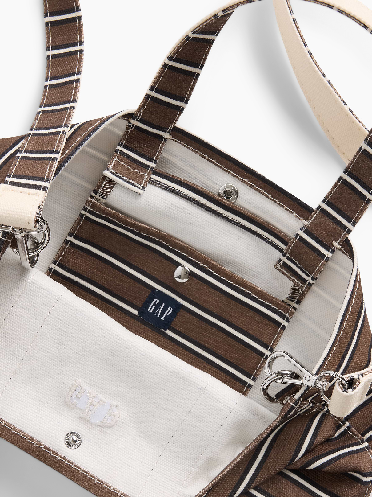 Image 2 of 3, Gap Logo Striped Canvas Mini Tote