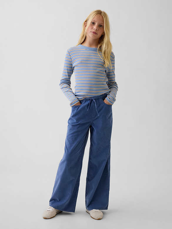 Kids Corduroy Easy Wide-Leg Pants