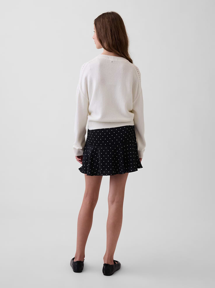 Image 3 of 4, Kids Satin Dot Tiered Skirt