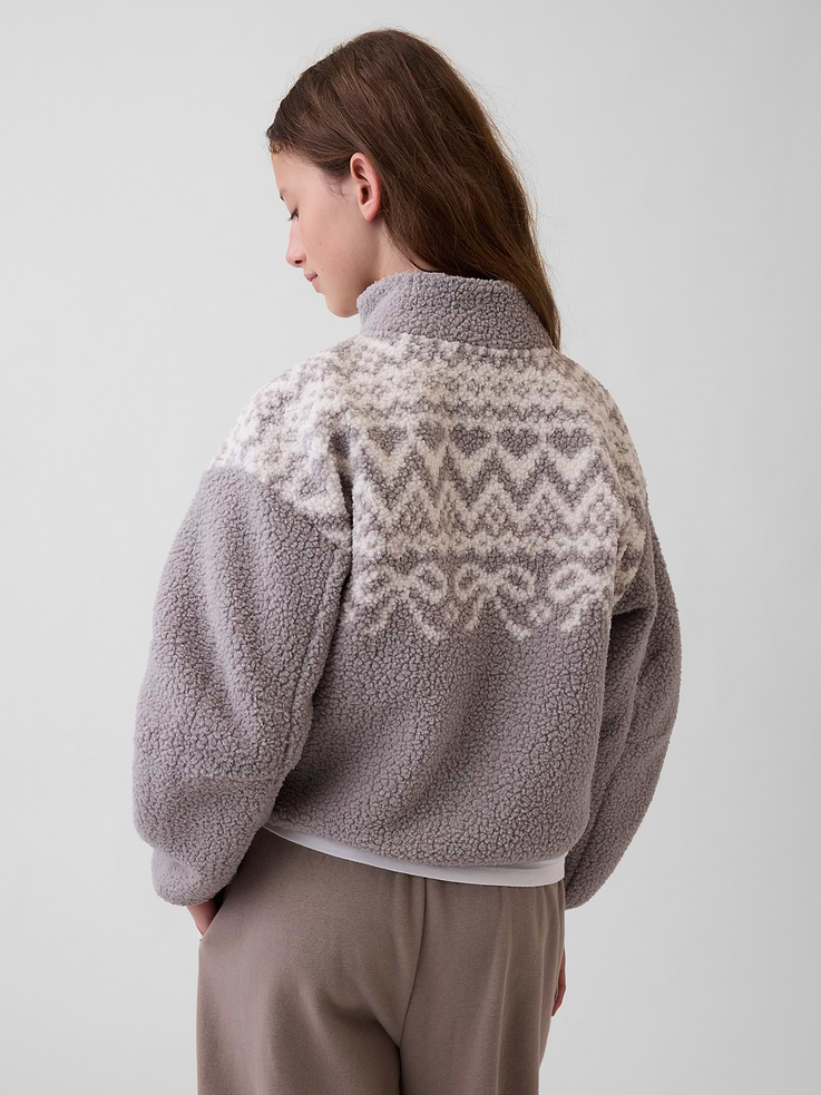 Image 3 of 5, Kids Sherpa Quarter-Zip Pullover