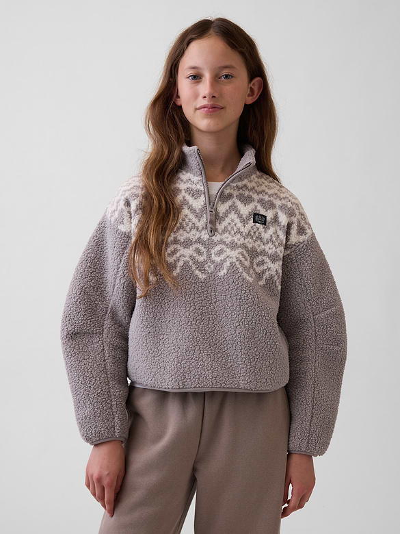 Kids Sherpa Quarter-Zip Pullover