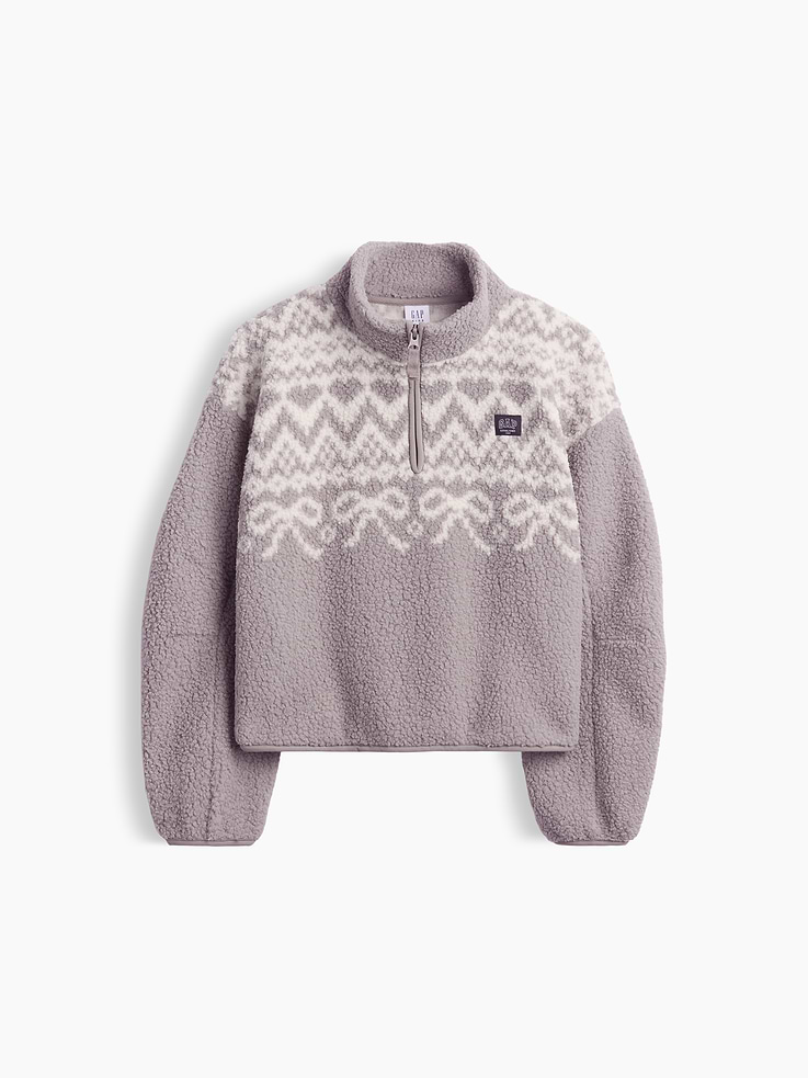 Image 5 of 5, Kids Sherpa Quarter-Zip Pullover