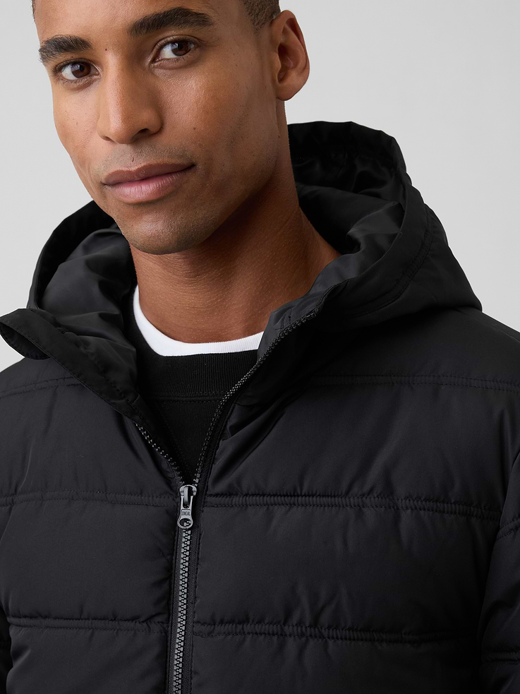 Image 4 of 5, Relaxed Hooded Puffer Jacket