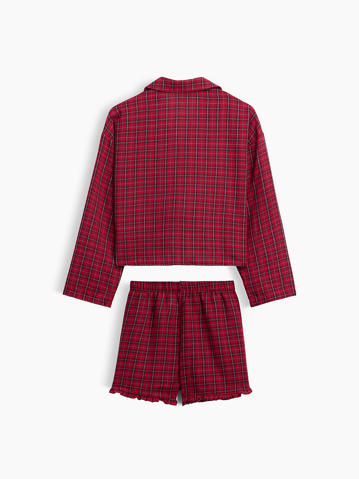 Image 2 of 4, Kids Recycled Flannel PJ Short Set
