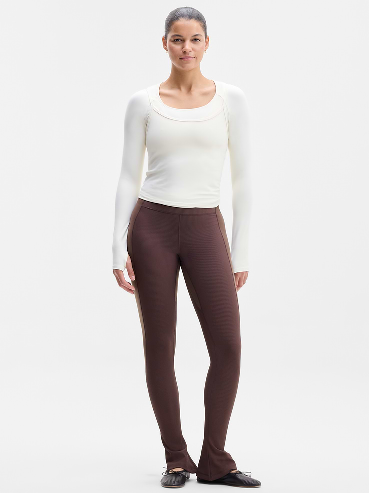 Image 1 of 5, FOR: Your yoga flow and sessions in the studio, FEEL: Softly textured with form-hugging compression, FAVE: Back drop-in pocket holds your essentials, Product #1181124