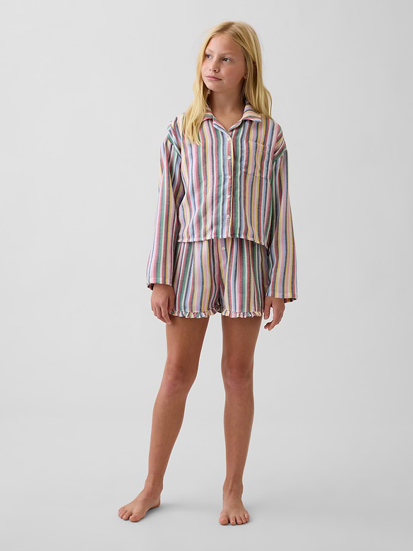 Kids Recycled Flannel PJ Short Set