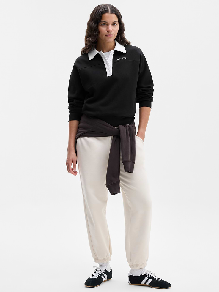 Image 2 of 7, Forever Fleece Rugby Sweatshirt