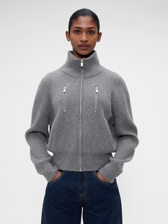 Gap × Victoria Beckham Wool-Cashmere Zip Sweater