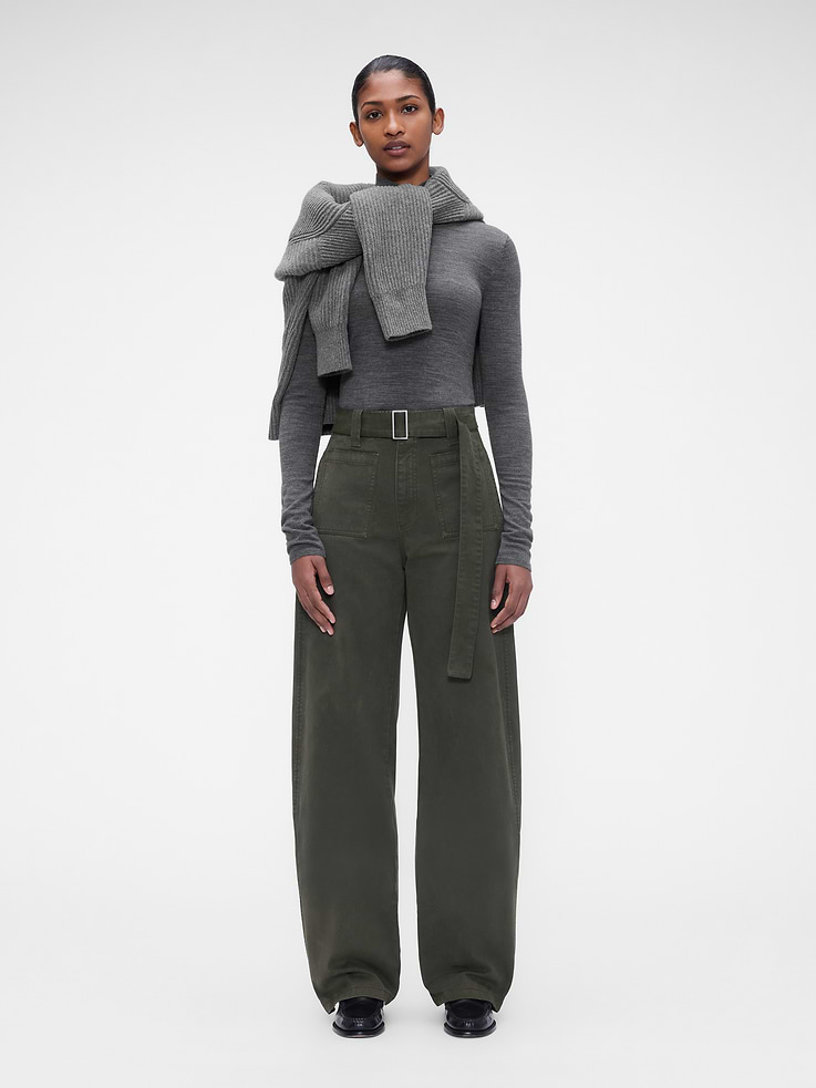 Image 2 of 8, Gap × Victoria Beckham Merino Turtleneck Sweater