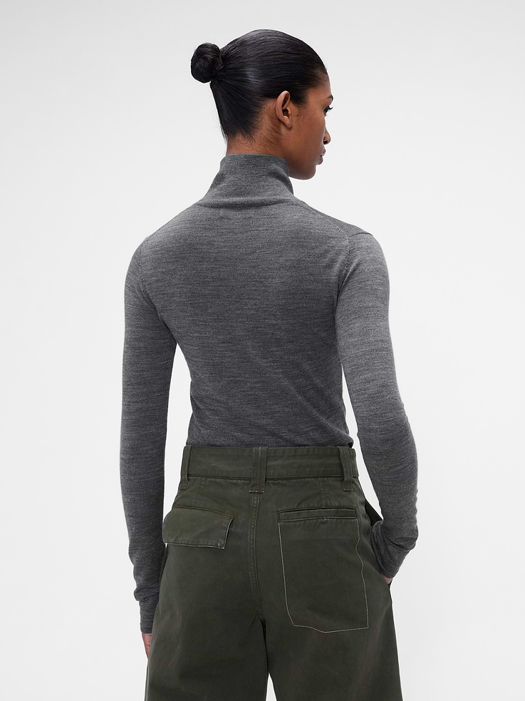 Image 3 of 8, Gap × Victoria Beckham Merino Turtleneck Sweater