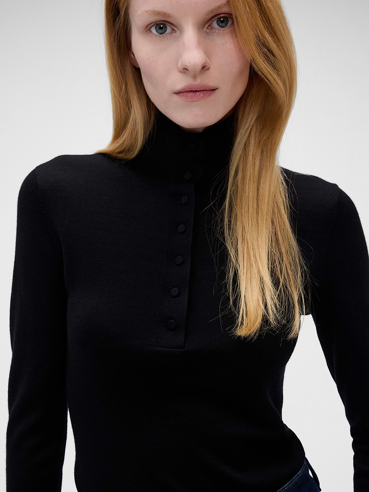 Image 4 of 6, Gap × Victoria Beckham Merino Turtleneck Sweater