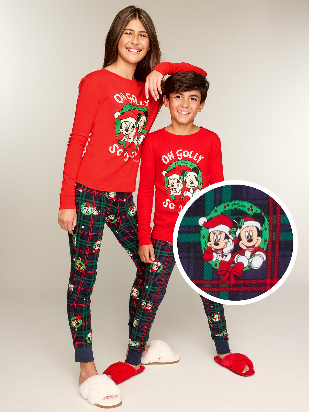 Image 1 of 4, crew neck, long sleeves, coordinating pajama pants, elasticized waistband, licensed graphic, ©Disney, Product #910721