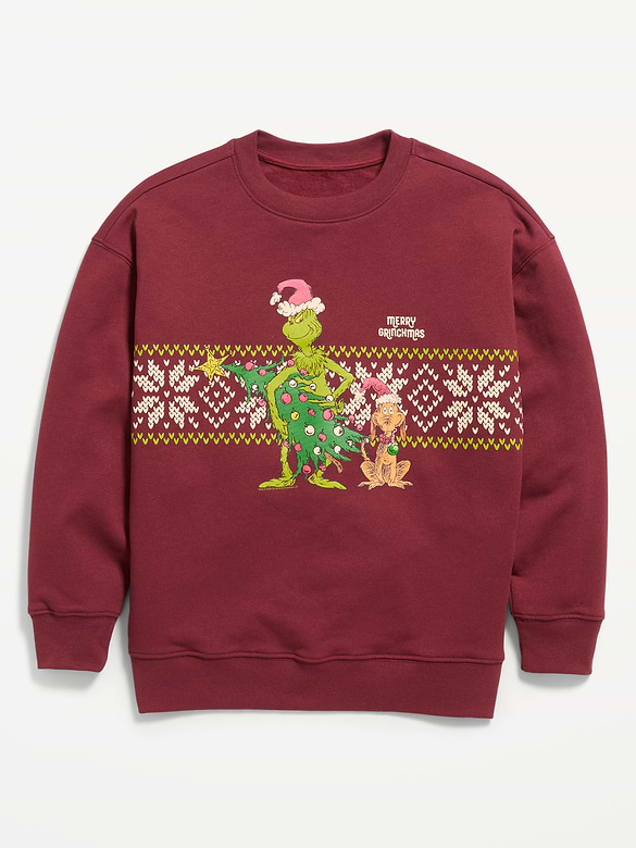 Dr. Seuss™ Grinch Oversized Gender-Neutral Sweatshirt for Kids